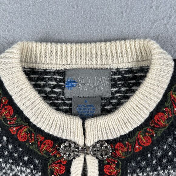 Squaw Valley Sweater Women’s Medium Multicolor Wool‎ Nordic Fair Isle Cardigan - Picture 6 of 16